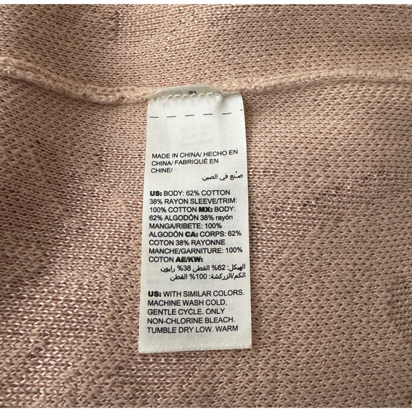 Chicos Sweater Women Medium Blush‎ Pink Open Longline Cardigan Everyday Casual - Picture 8 of 8